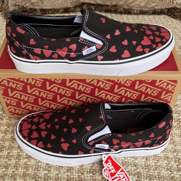 Vans valentines classic slip on Vans Shoes | Vans Classic Slip On Valentines Hearts Blkrcngrd W | Poshmark